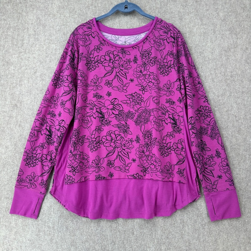 CUDDL DUDS‎ Soft & Cozy Lounge Pullover Sweatshirt Thumbholes LARGE